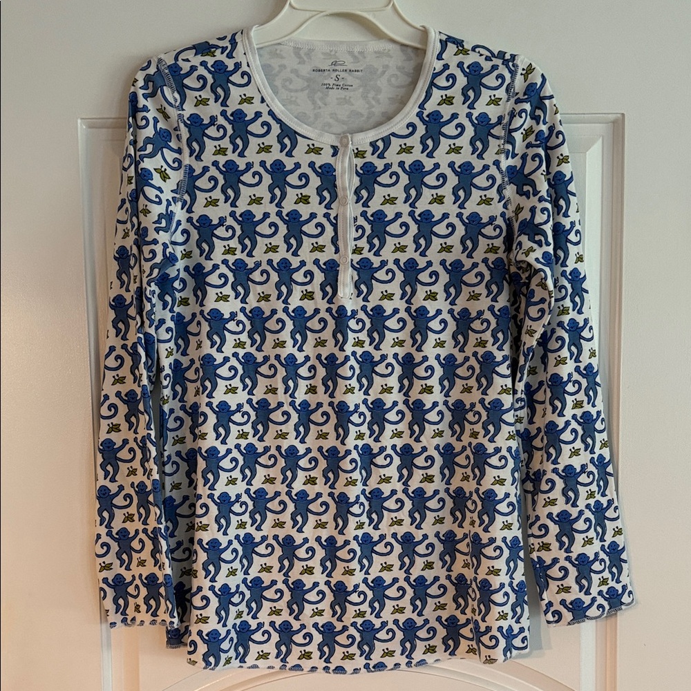 Roberta Roller Rabbit Pajama Top (only) NWOT